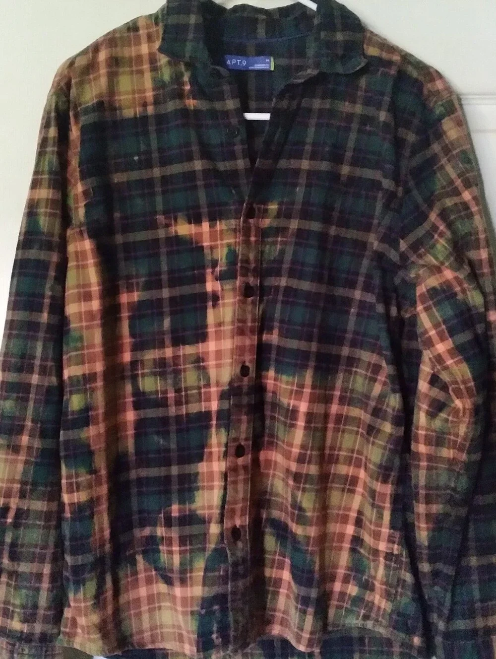 Upcycled Bleached Flannel Shirt W/ Vintage PARAMORE back Patch